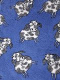 DRYBED Premium Vet Bed Farm Animals Wooly Cow modrý 150 x 100 cm