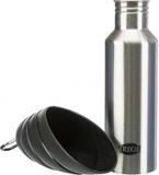 Trixie Cestovná fľaša nerezová s plastovou miskou 750 ml