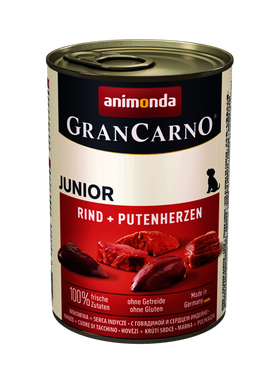 Animonda GranCarno Original Junior hovädzie + morčacie srdcia 400 g