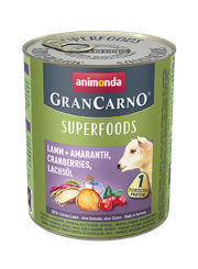 Animonda GranCarno - Superfoods, jahňacie mäso, amarant, brusnice, lososový olej 800 g 