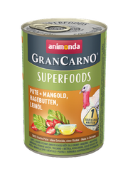 Animonda GranCarno - Superfoods, morčacie mäso, mangold, šípky, ľanový olej 400 g 