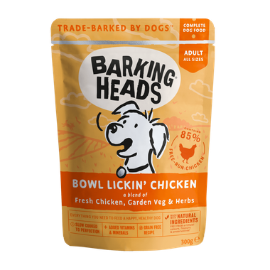 BARKING HEADS Bowl Lickin' Chicken kapsička pre psy s kuracím mäsom 300 g