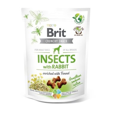 Brit Care Funkčné chrumkavé pamlsky s hmyzom, králičím mäsom a feniklom 200 g