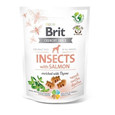 Brit Care Funkčné chrumkavé pamlsky s hmyzom, lososom a tymiánom 200 g
