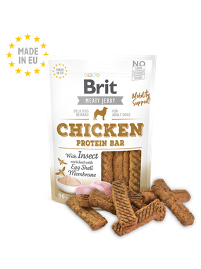 Brit Jerky Snack - Chicken Protein bar with Insect 80 g