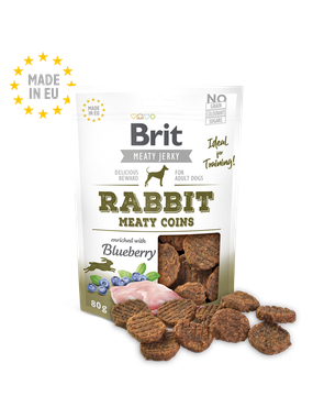 Brit Jerky Snack - Rabbit Meaty coins 80 g