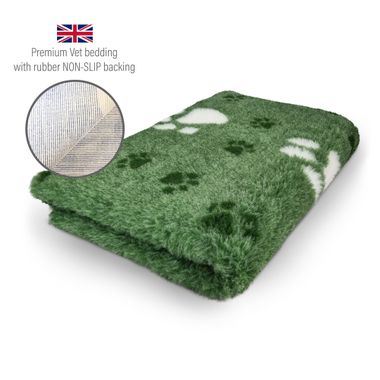 DRYBED Premium Vet Bed Big Paw zelený melír s labkami 100 x 75 cm