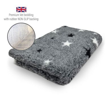 DRYBED Premium Vet Bed Hviezdy šedý melír 150 x 100 cm