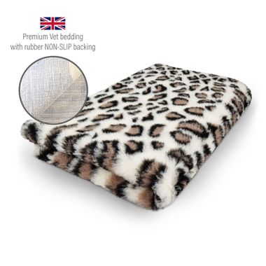 DRYBED Premium Vet Bed Leopard hnedý + krémový 150 x 100 cm