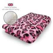DRYBED Premium Vet Bed Leopard ružový 100 x 75 cm