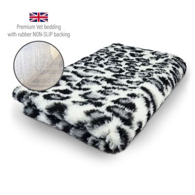DRYBED Premium Vet Bed Leopard sivý 150 x 100 cm