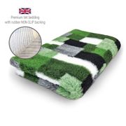 DRYBED Premium Vet Bed Patchwork zelený 100 x 75 cm