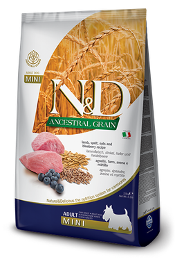 Farmina N&D dog AG Adult Mini jahňa, špalda, ovos & čučoriedka 7 kg