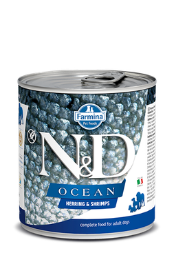 Farmina N&D dog OCEAN sleď & krevety konzerva 285 g
