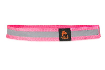 Firedog Reflexný obojok na suchý zips 30 mm 45 cm ružový