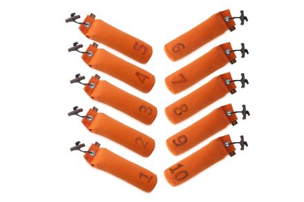 Firedog Set 10x Štandard dummy 500 g oranžový číslované 1-10