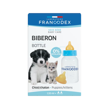 Francodex Fľaška pre šteniatka a mačiatka 120 ml 