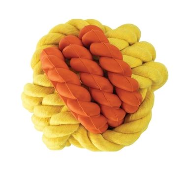 HipHop kombinovaná lopta Monty 6 cm guma a bavlna žlto / oranžová