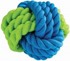 HipHop kombinovaná lopta Monty 9,5 cm guma a bavlna zeleno / modrá 