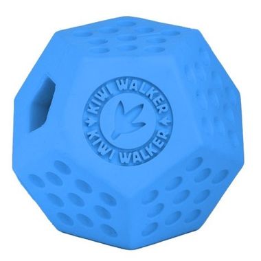 KIWI WALKER® gumená hračka DODECABALL s dierou na pamlsky modrá 8 cm