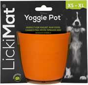 LickiMat®Yoggie Pot™ 9,5 x 9 cm lízací kelímok 9,5 x 9 cm oranžový