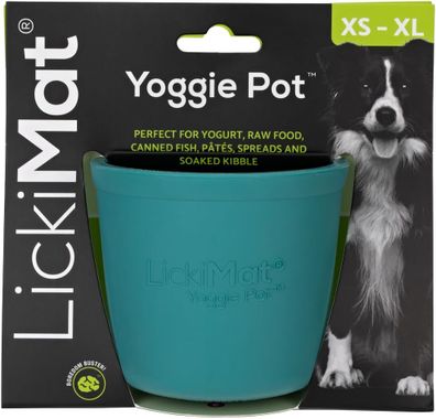 LickiMat®Yoggie Pot™ 9,5 x 9 cm lízací kelímok 9,5 x 9 cm tyrkysový