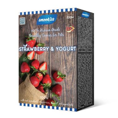 SMOOKIES Premium STRAWBERRY - jahodové sušienky 100% human grade 200 g