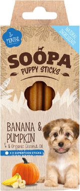 SOOPA Dentálne tyčinky Puppy s banánom a tekvicou 100 g pre šteniatka