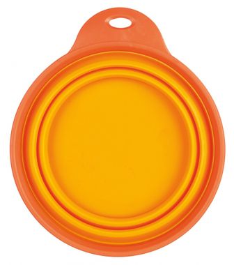 Trixie Cestovná miska skladacia s pevným okrajom, silikónová 1 l/18 cm oranžová