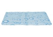 Trixie Chladiaca podložka svetlomodrá, motív bublinky/kvapky 90 x 50 cm