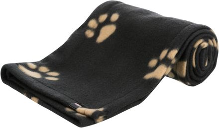 Trixie Flísová deka BEANY 100 x 70 cm čierna s béžovými packami