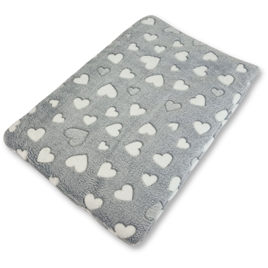 Wellness Flísová deka so srdiečkami šedý 70 x 50 cm